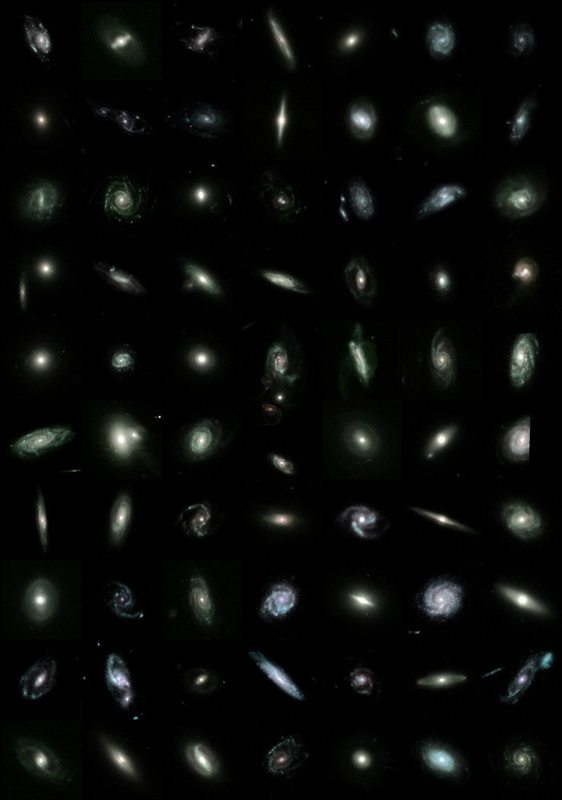 Geordnete Galaxien aus der GEMS-Aufnahme (Bild GEMS-Kooperation)