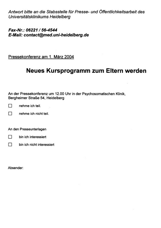 Fax Antwortbogen