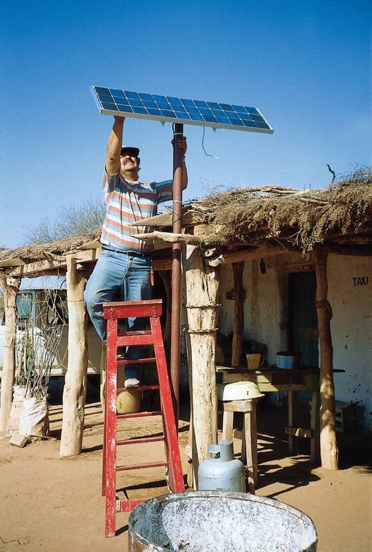 Solarmodul für ein Solar-Home-System in Argentinien.