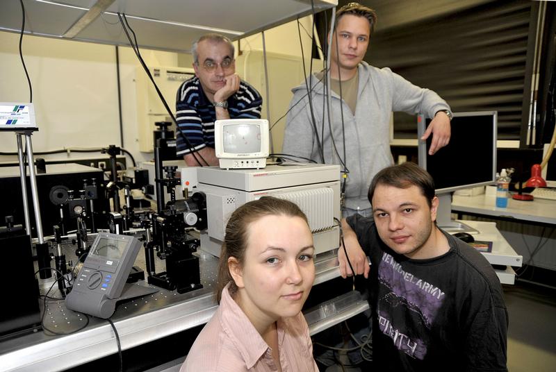 Prof. Manfred Bayer, Franziska Veit, Thorsten Berstermann und Marc Assmann