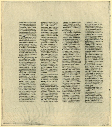 Blatt vom "Codex Sinaiticus" (4. Jh.)