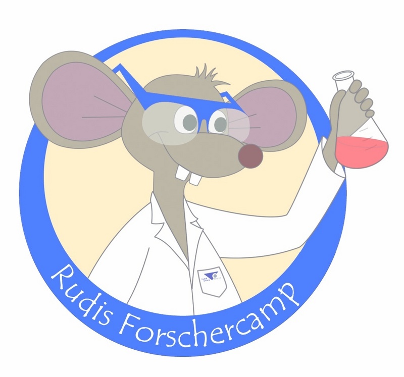 Rudi, die Forschermaus, ist das Maskottchen des Kinderlabors am Rudolf-Virchow-Zentrum.