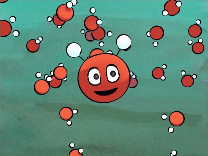 Wer könnte vom Ursprung des Lebens besser berichten als das Wassermolekül Piccolina? Im Trickfilm erzählt sie als Augenzeugin von feuerspeienden Vulkanen und der ersten Zellteilung auf der Erde. 