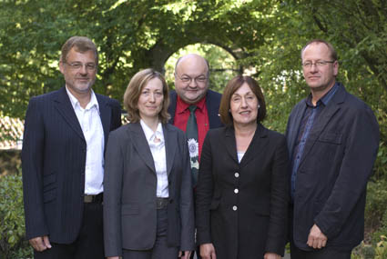 v.l.: Prof. Dr. Friedrich Biegler-König, Gehsa Schnier, Prof. Dr. Joachim Bahndorf, Prof. Dr. Beate Rennen-Allhoff und Prof. Dr. Andreas Beaugrand